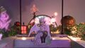 Soreas in his primal-corrupted form on a swing and reaching out to the viewer